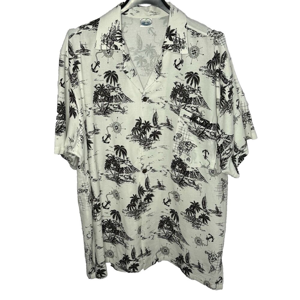 Ocean Blue Apparel Men’s St Thomas US VI Caribbean White Black Shirt Size XXXL